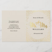 WEDDING CEREMONY PROGRAMMA mini gold confetti crèm (Voorkant)