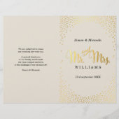 WEDDING CEREMONY PROGRAMMA mini gold confetti iory (Voorkant)