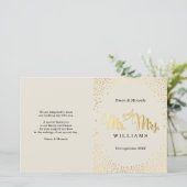 WEDDING CEREMONY PROGRAMMA mini gold confetti iory (Staand voorkant)