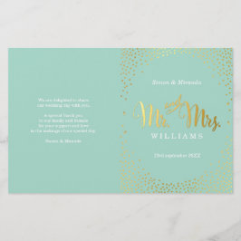 WEDDING CEREMONY PROGRAMMA mini gold confetti mini