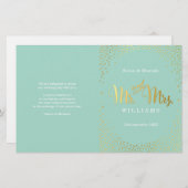 WEDDING CEREMONY PROGRAMMA mini gold confetti mini (Voorkant / Achterkant)