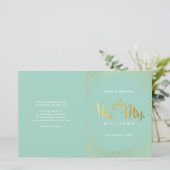 WEDDING CEREMONY PROGRAMMA mini gold confetti mini (Staand voorkant)