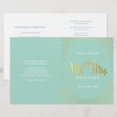 WEDDING CEREMONY PROGRAMMA mini gold confetti mini (Voorkant / Achterkant)
