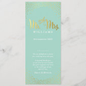 WEDDING CEREMONY PROGRAMMA mini gold confetti mini Programmakaart (Voorkant)
