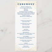 WEDDING CEREMONY PROGRAMMA mini gold confetti mini Programmakaart (Achterkant)