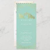 WEDDING CEREMONY PROGRAMMA mini gold confetti mini Programmakaart (Voorkant / Achterkant)