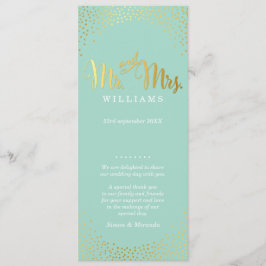 WEDDING CEREMONY PROGRAMMA mini gold confetti mini Programmakaart