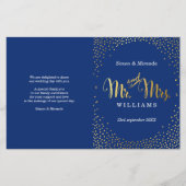 WEDDING CEREMONY PROGRAMMA mini gold confetti navy (Voorkant)