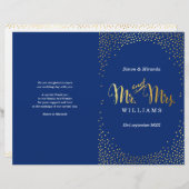WEDDING CEREMONY PROGRAMMA mini gold confetti navy (Voorkant / Achterkant)
