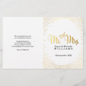 WEDDING CEREMONY PROGRAMMA mini gold confetti simp (Voorkant)