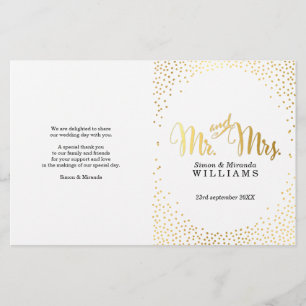 WEDDING CEREMONY PROGRAMMA mini gold confetti simp
