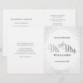 WEDDING CEREMONY PROGRAMMA mini Silver confetti (Voorkant / Achterkant)