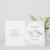 WEDDING CEREMONY PROGRAMMA mini Silver confetti (Staand voorkant)