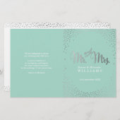 WEDDING CEREMONY PROGRAMMA mini Silver confetti mu (Voorkant / Achterkant)