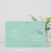 WEDDING CEREMONY PROGRAMMA mini Silver confetti mu (Staand voorkant)