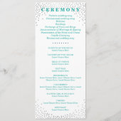 WEDDING CEREMONY PROGRAMMA mini Silver confetti mu Programmakaart (Achterkant)