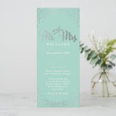 WEDDING CEREMONY PROGRAMMA mini Silver confetti mu Programmakaart (Staand voorkant)