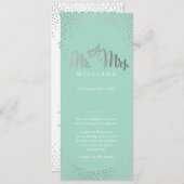 WEDDING CEREMONY PROGRAMMA mini Silver confetti mu Programmakaart (Voorkant / Achterkant)