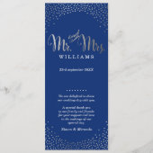 WEDDING CEREMONY PROGRAMMA mini Silver confetti na Programmakaart (Voorkant)