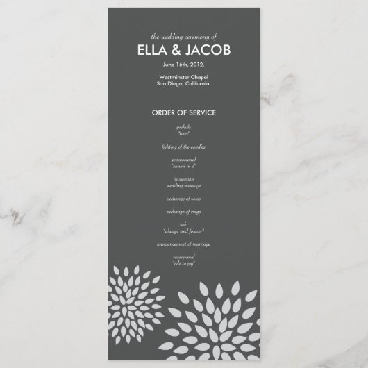 Wedding Ceremony-programma Programmakaart (Voorkant)