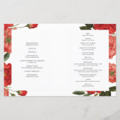 WEDDING CEREMONY PROGRAMMA  rode rozen floraal (Achterkant)