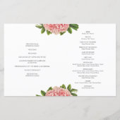 WEDDING CEREMONY PROGRAMMA roze bloemen pony'S (Achterkant)