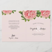 WEDDING CEREMONY PROGRAMMA roze bloemen pony'S (Voorkant)