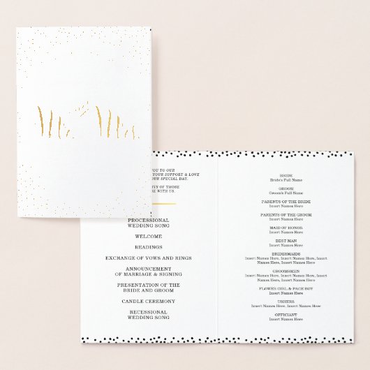 WEDDING CEREMONY PROGRAMMA stijlvol : de heer & mr (Display)