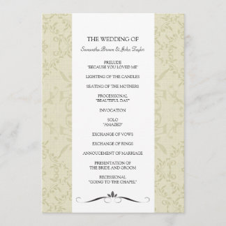 Wedding Ceremony-programma's Programmakaart