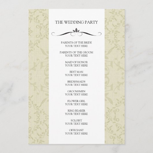 Wedding Ceremony-programma's Programmakaart (Achterkant)