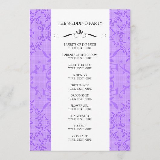 Wedding Ceremony-programma's Programmakaart (Achterkant)