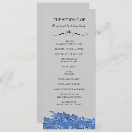 Wedding Ceremony-programma's Programmakaart (Voorkant / Achterkant)