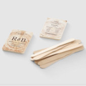 Wedding Ceremony Rustic Wood Monogram Namen Handwaaier (Niet-gemonteerd)