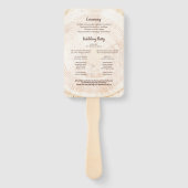 Wedding Ceremony Rustic Wood Monogram Namen Handwaaier (Achterkant)