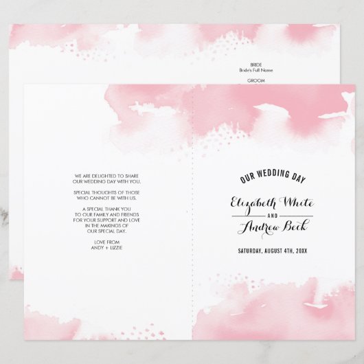 WEDDING CEREMONY stijlvolle waterverf (Voorkant / Achterkant)