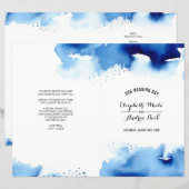 WEDDING CEREMONY stijlvolle waterverf blauw (Voorkant / Achterkant)