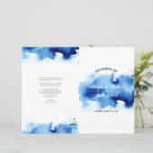 WEDDING CEREMONY stijlvolle waterverf: blauw marjo (Staand voorkant)