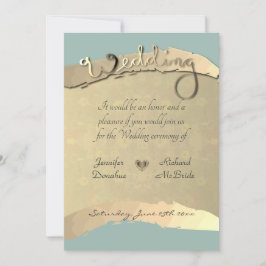 Wedding Ceremony Uitnodiging Golden Veiled Floral