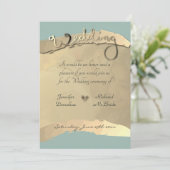 Wedding Ceremony Uitnodiging Golden Veiled Portret (Staand voorkant)