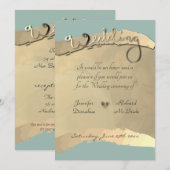 Wedding Ceremony Uitnodiging Golden Veiled Portret (Voorkant / Achterkant)