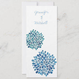 Wedding Cerulean Blue Flower Blooms Kaart