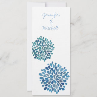 Wedding Cerulean Blue Flower Blooms Kaart