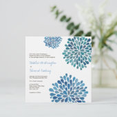 Wedding Cerulean Blue Flower Blooms Kaart (Staand voorkant)