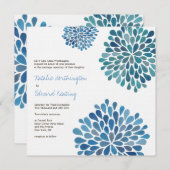 Wedding Cerulean Blue Flower Blooms Kaart (Voorkant / Achterkant)