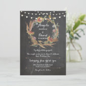 Wedding Chalk Herfst in Love Krans Party Uitnodigi Kaart (Staand voorkant)