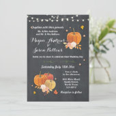 Wedding Chalk Rustic Pumpkin Herfst Herfst Uitnodi Kaart (Staand voorkant)
