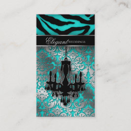 Wedding Chandelier Event Planner Blue Silver Visitekaartje