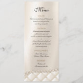 Wedding Chandelier Lighting Ivory Pearls Menu Card (Achterkant)