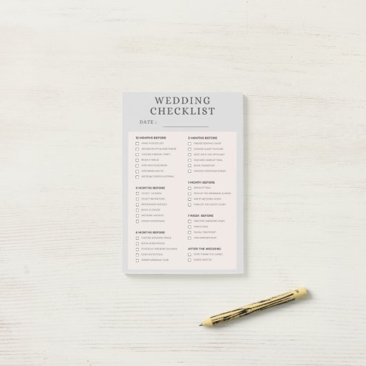 wedding checklist post-it® notes (Op bureau)
