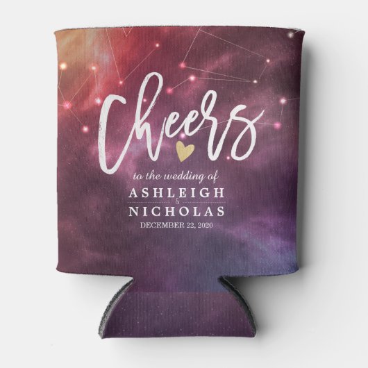 Wedding Cheers to Love Space Galaxy Constellations Blikjeskoeler (Voorkant)